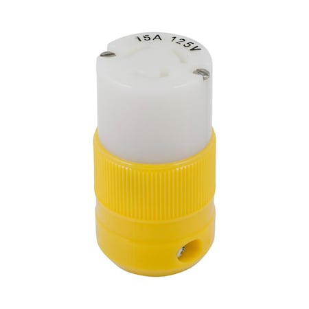 Marinco Locking Connector, 15 A, 125V AC, Yellow 4731CR